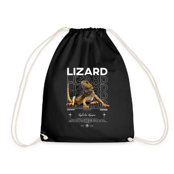dragon barbu streetwear lézard keeper - Sac de sport léger - noir - Devant