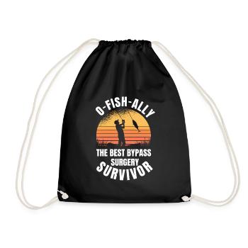Bypass surgery and fishing - Drawstring Bag - black - Front