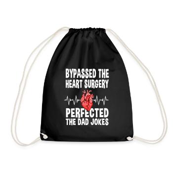 Bypass Surgery Dad Jokes - Drawstring Bag - black - Front