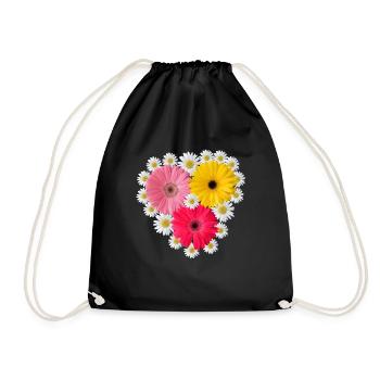 Gerbera fleur marguerites motif floral - Sac de sport léger - noir - Devant