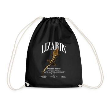 Gecko à crête Streetwear gardien de lézard - Sac de sport léger - noir - Devant