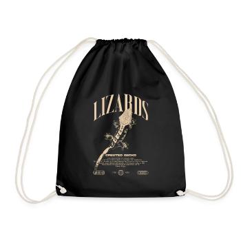 Gecko à crête Streetwear gardien de lézard - Sac de sport léger - noir - Devant