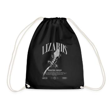 Gecko à crête Streetwear gardien de lézard - Sac de sport léger - noir - Devant
