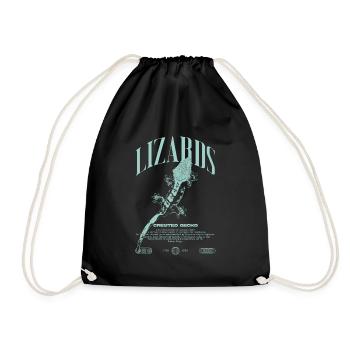 Gecko à crête Streetwear gardien de lézard - Sac de sport léger - noir - Devant