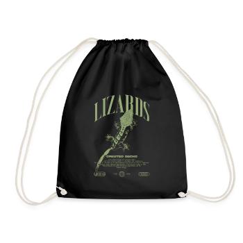 Gecko à crête Streetwear gardien de lézard - Sac de sport léger - noir - Devant