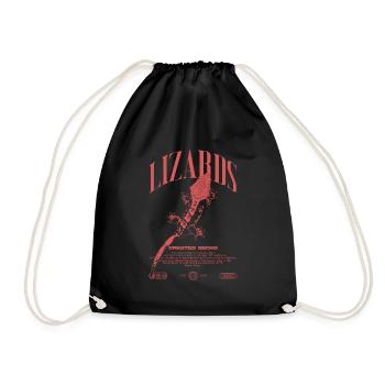 Gecko à crête Streetwear gardien de lézard - Sac de sport léger - noir - Devant