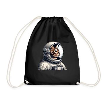 Bengal Cat Astronaut Space Adventure - Drawstring Bag - black - Front
