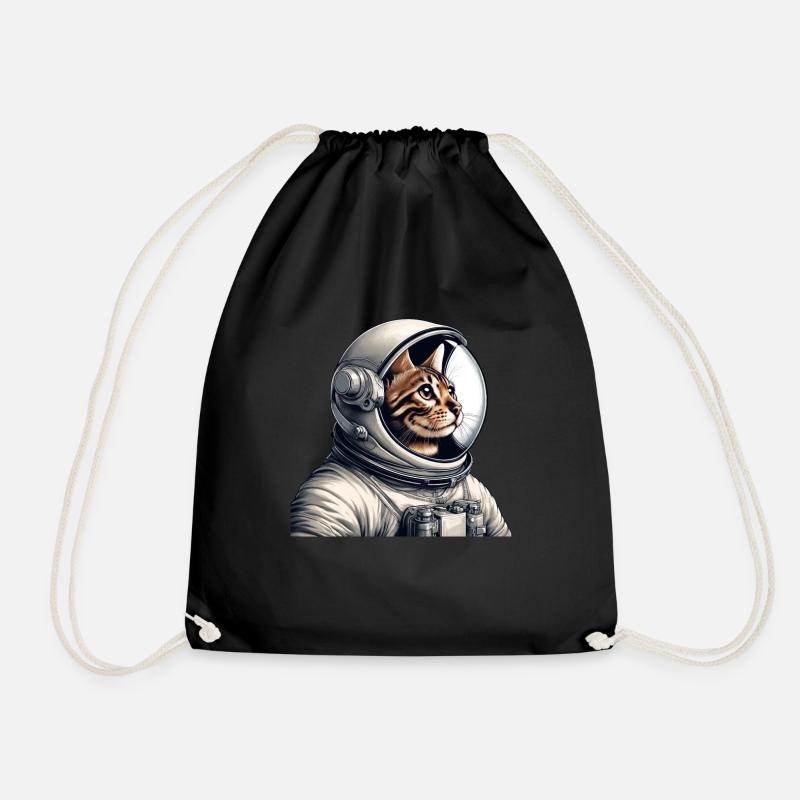 Bengalkatze Astronaut Weltraum Abenteuer - Turnbeutel - Schwarz