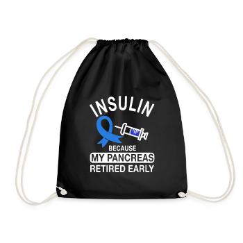 Funny Diabetic Gift - Drawstring Bag - black - Front
