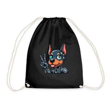 Cyborg Doberman Robot Chien Design Futuriste - Sac de sport léger - noir - Devant