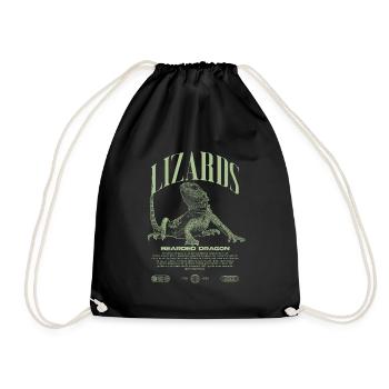 Dragon barbu Streetwear gardien de lézard - Sac de sport léger - noir - Devant