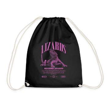 Dragon barbu Streetwear gardien de lézard - Sac de sport léger - noir - Devant