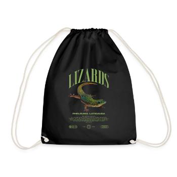 Phelsuma laticauda Day Gecko Lizard Keeper - Drawstring Bag - black - Front