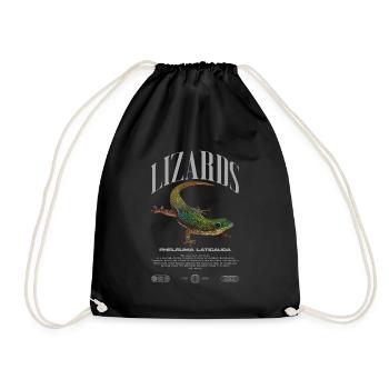 Phelsuma laticauda Day Gecko Lizard Keeper - Drawstring Bag - black - Front