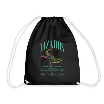 Phelsuma laticauda Day Gecko Lizard Keeper - Drawstring Bag - black - Front