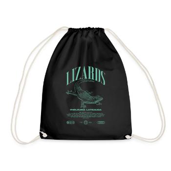 Phelsuma laticauda Day Gecko Lizard Keeper - Drawstring Bag - black - Front