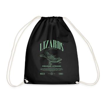 Phelsuma laticauda Day Gecko Lizard Keeper - Drawstring Bag - black - Front