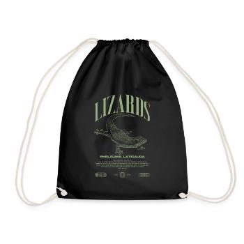 Phelsuma laticauda Day Gecko Lizard Keeper - Drawstring Bag - black - Front