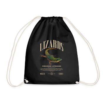 Phelsuma laticauda Day Gecko Lizard Keeper - Drawstring Bag - black - Front