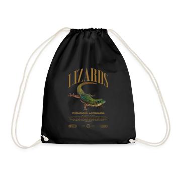 Phelsuma laticauda Day Gecko Lizard Keeper - Drawstring Bag - black - Front