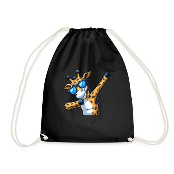 Cool zebra with sunglasses: dabbing style - Drawstring Bag - black - Front