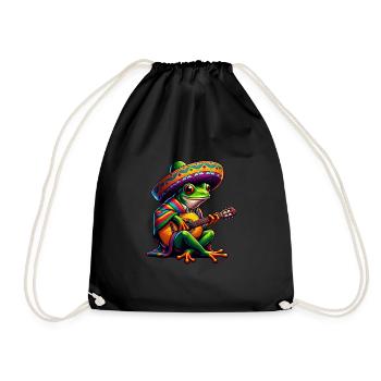 Cinco de Mayo Frog Guitare Mariachi - Sac de sport léger - noir - Devant