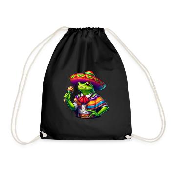 Cinco de Mayo Frog Fiesta - Drawstring Bag - black - Front