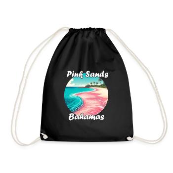Pink Sands Bahamas at sunset - Drawstring Bag - black - Front