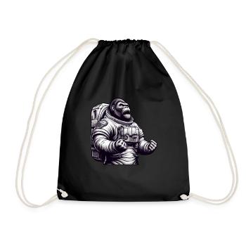 Gorilla astronaut in space - Drawstring Bag - black - Front
