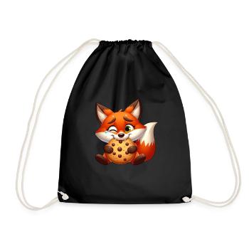 Rotfuchs Cookie Süßigkeit Nachtisch Keks - Turnbeutel - Schwarz - Vorne