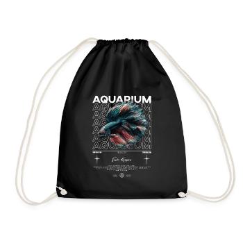 Betta Fish Keeper Modern Streetwear - Drawstring Bag - black - Front