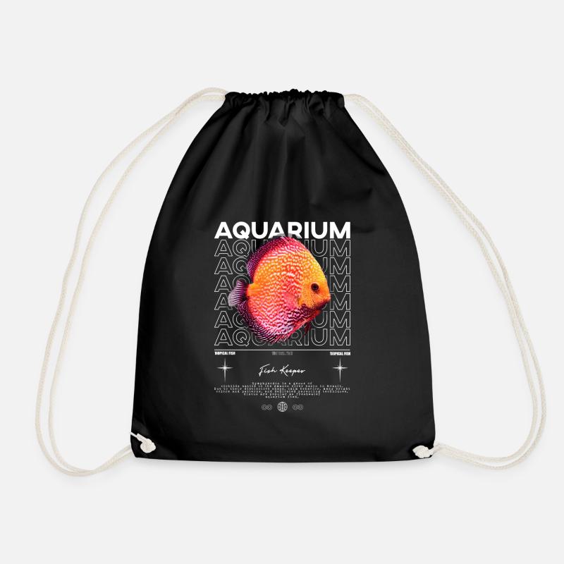 Diskus-Buntbarsch Fish Keeper Moderne Streetwear - Turnbeutel - Schwarz