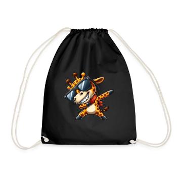 Coole Giraffe Dabbing Sonnenbrille - Turnbeutel - Schwarz - Vorne