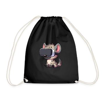 Hyena VR Gamer Virtual Reality Gamer - Drawstring Bag - black - Front