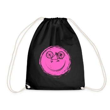 Bicycle Face - Drawstring Bag - black - Front