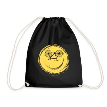 Bicycle Face - Drawstring Bag - black - Front
