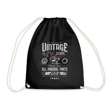 Vintage Motorrad Biker Motorrad Geburtstag 2014 - Turnbeutel - Schwarz - Vorne