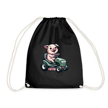 Tondeuse à gazon cochon Motif d’amoureux du jardin - Sac de sport léger - noir - Devant