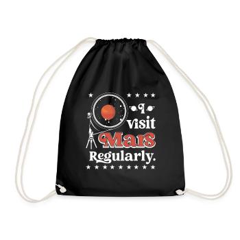 I visit Mars regularly. - Drawstring Bag - black - Front