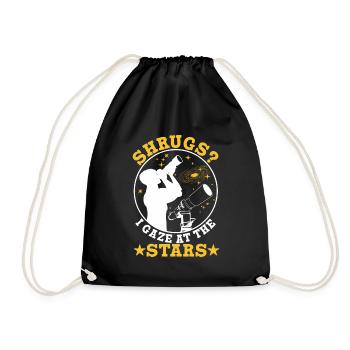 Shrugs? gaze at the stars - Drawstring Bag - black - Front