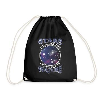 Les étoiles ressemblent aux bijoux de la nature. - Sac de sport léger - noir - Devant