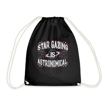 Star gazing is astronomical. - Drawstring Bag - black - Front