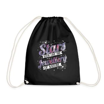 Les étoiles ressemblent aux bijoux de la nature. - Sac de sport léger - noir - Devant