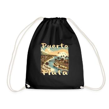 Puerto Plata, République dominicaine, Vacances grunge - Sac de sport léger - noir - Devant