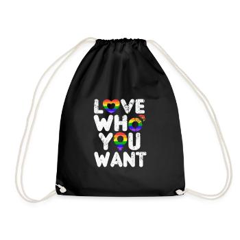 LGBTQIA+ Pride Diversität - Liebe Wen Du Willst - Turnbeutel - Schwarz - Vorne