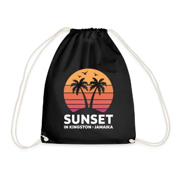 Coucher de soleil à Kingston, Jamaïque, vacances Palmiers - Sac de sport léger - noir - Devant