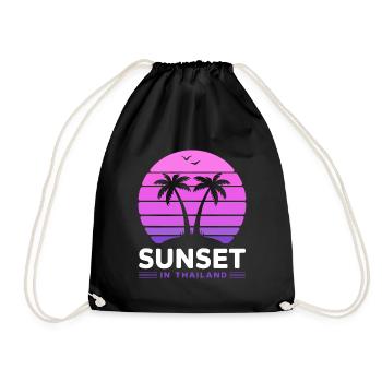 Coucher de soleil en Thaïlande Vacances Palmiers Pleine Lune - Sac de sport léger - noir - Devant