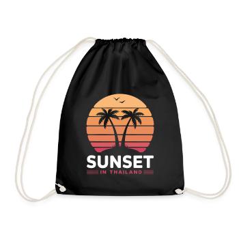 Coucher de soleil en Thaïlande Vacances Palmiers Pleine Lune - Sac de sport léger - noir - Devant