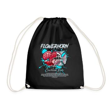 Flowerhorn Cichlid Monster Fish Keeper Streetwear - Turnbeutel - Schwarz - Vorne