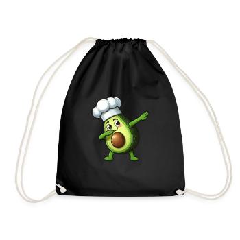 Mignon dessin animé avocat cuisine - Sac de sport léger - noir - Devant